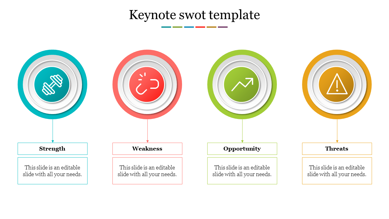 Creative Keynote SWOT Template For presentation slide