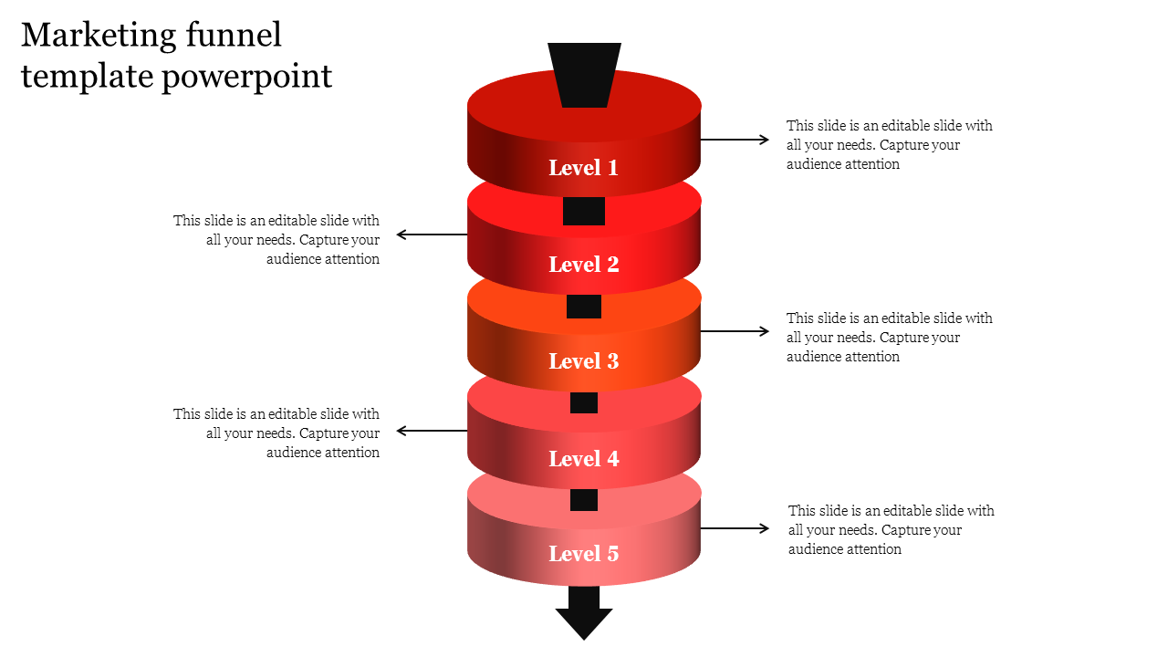 Visual Marketing Funnel PowerPoint for Effective Campaigns