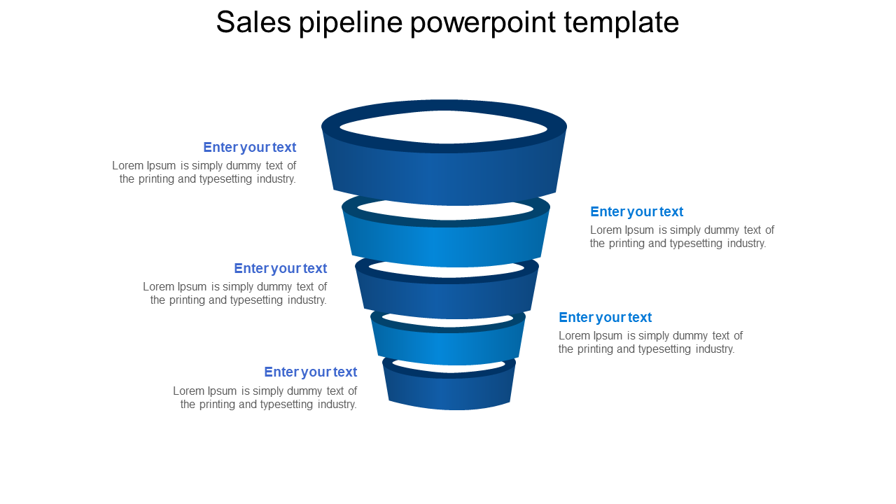 Stunning Pipeline Slide Template In Blue Color Model