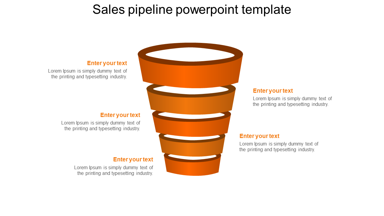 Best Pipeline Slide Template With Orange Color Slide