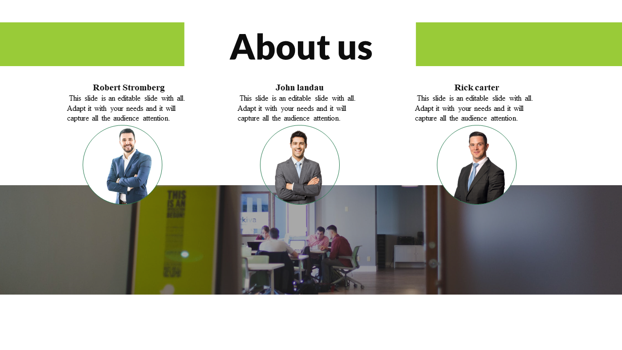 Amazing About Us PowerPoint Template for Company Profiles