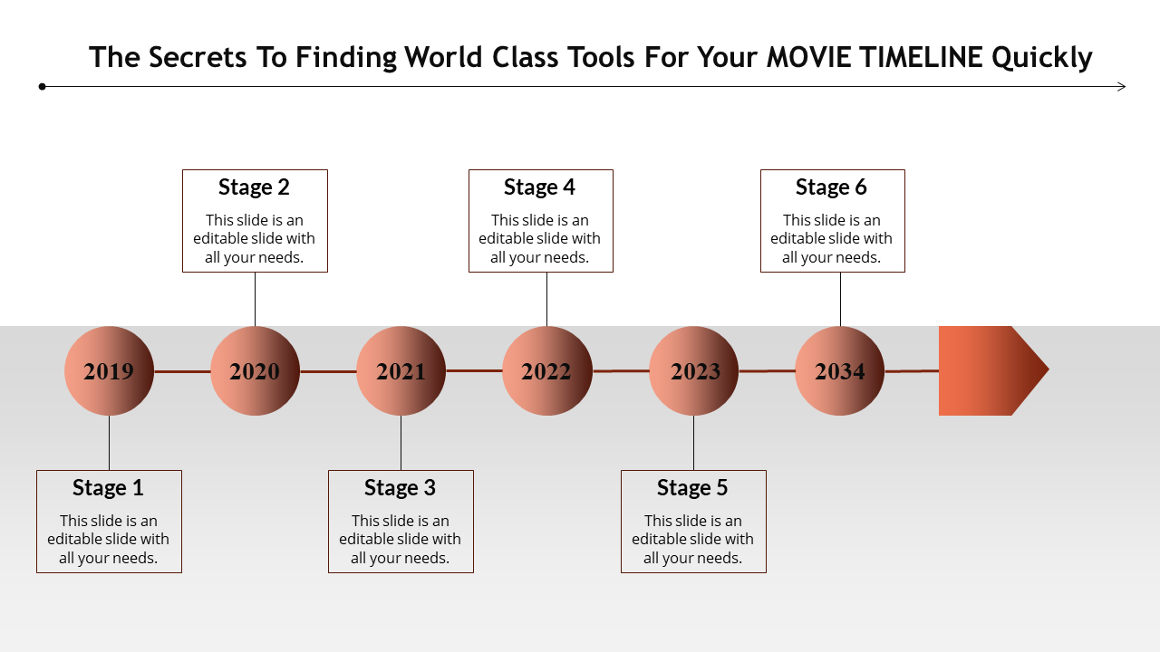 Brown Theme Timeline PowerPoint Template and Google Slides