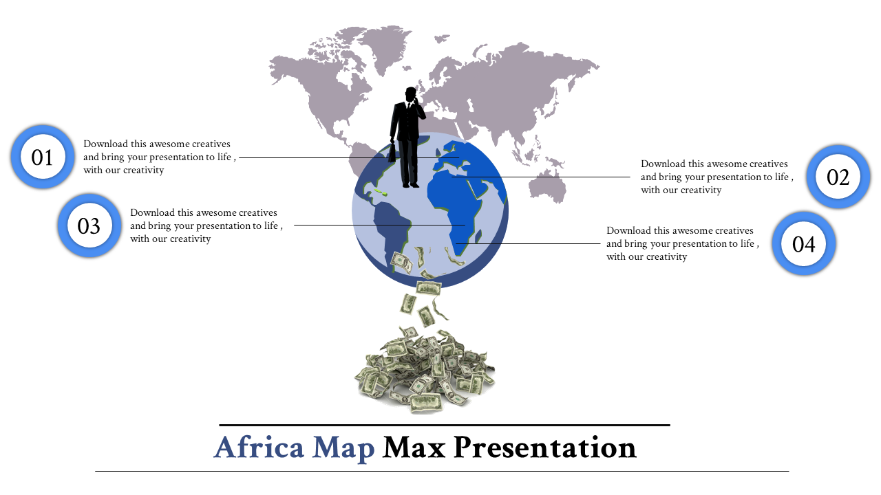 Four Element Map Presentation PowerPoint Slide Diagrams