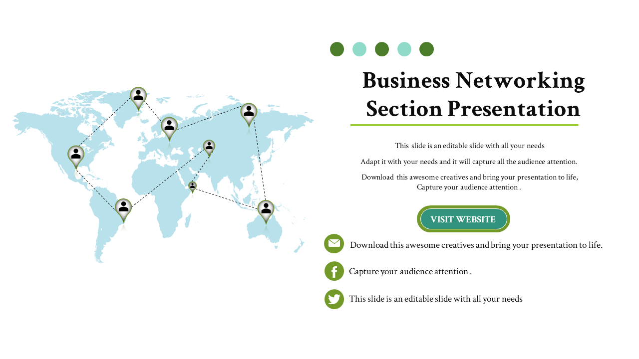 Business Model PPT Presentation Template with World Map