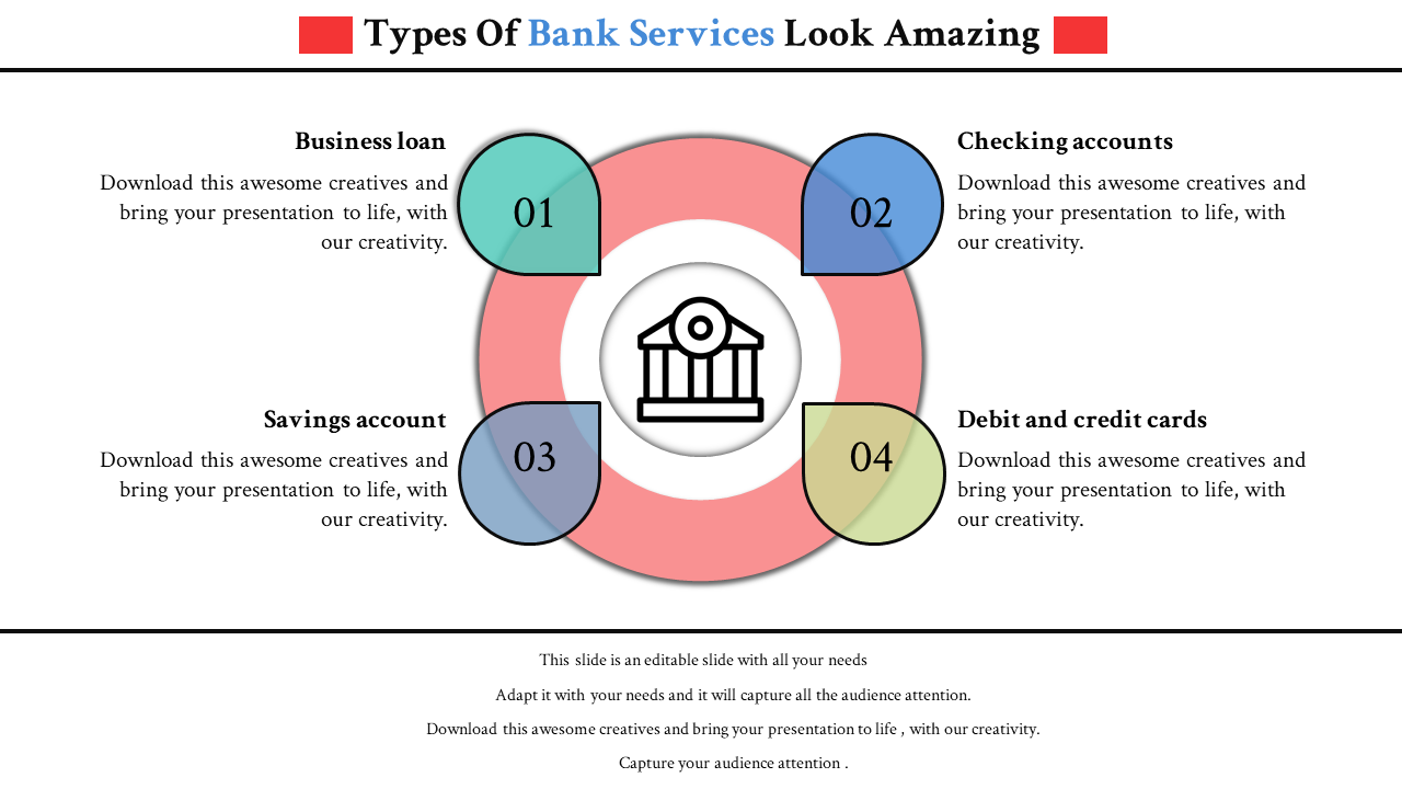 Effective Banking Presentation Template Four Nodes 