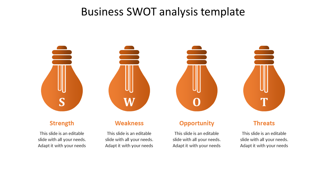 Stunning Business SWOT Analysis Template With Four Nodes