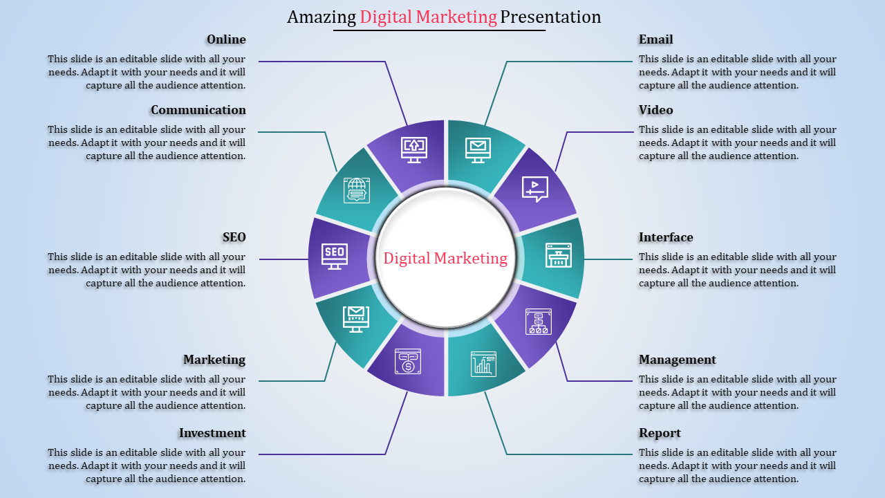 Digital Marketing Presentation PPT - Circular Model