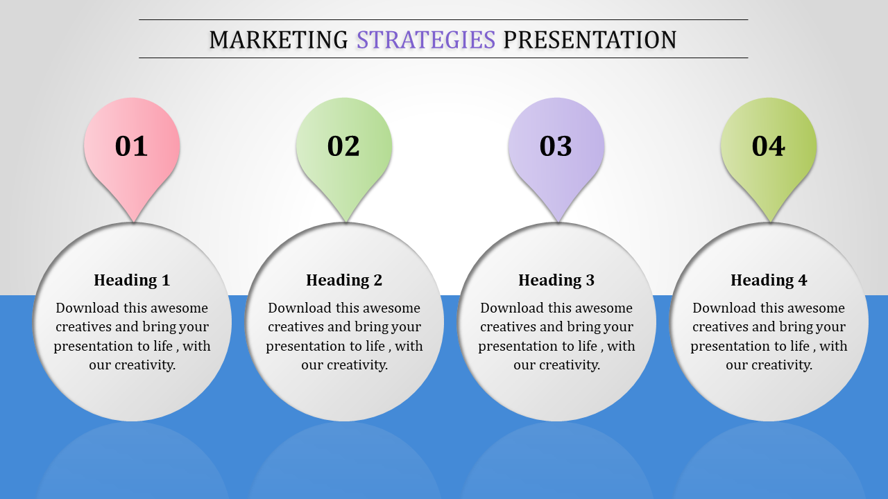 Four Noded Marketing Strategy PPT for Business Growth