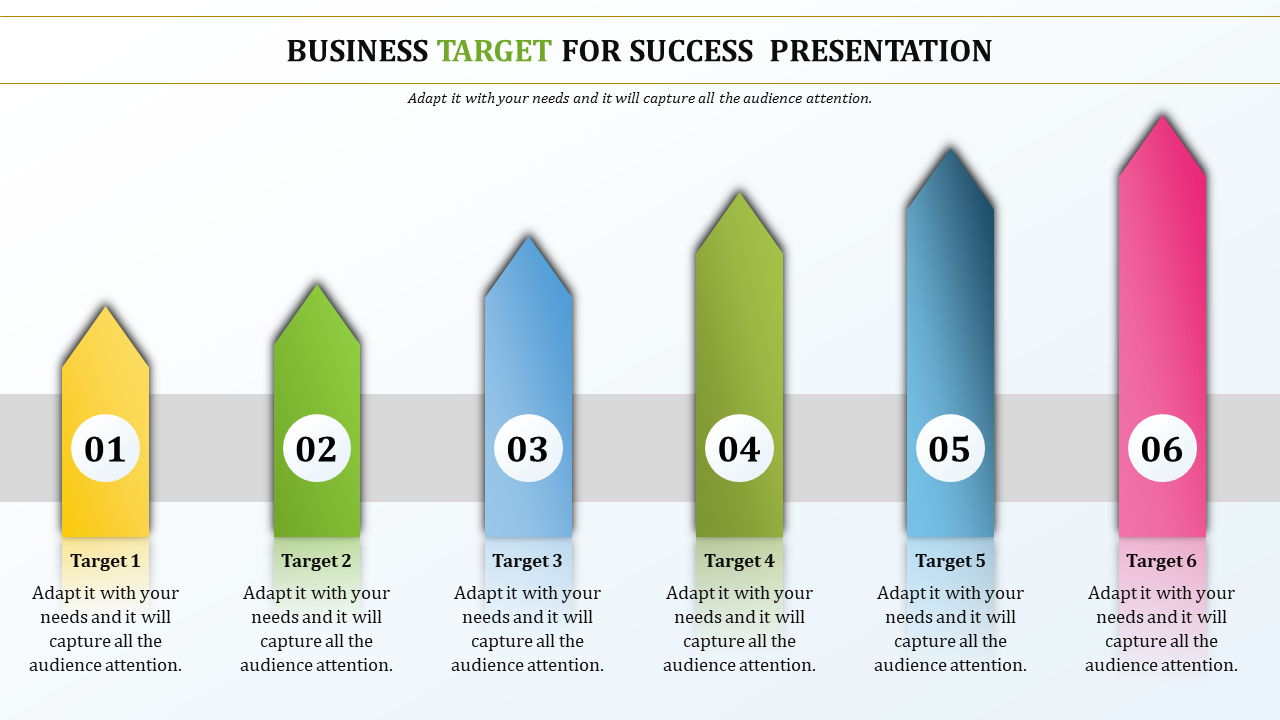 Six Node Business Target PowerPoint Templates