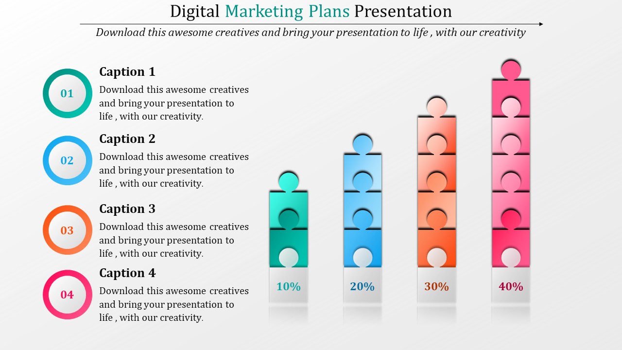 Buy Digital Marketing Plan PPT-Puzzle Model