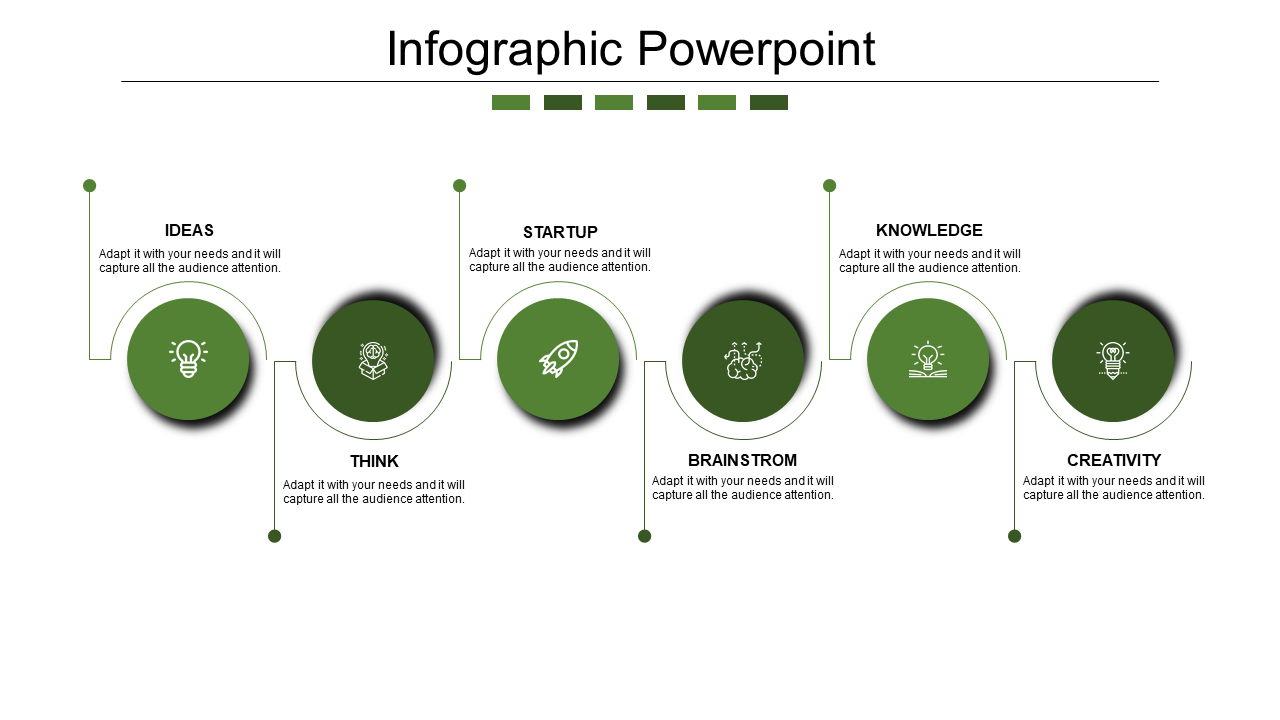 Green circular infographic with six labeled stages, each connected by lines and icons representing different concepts.