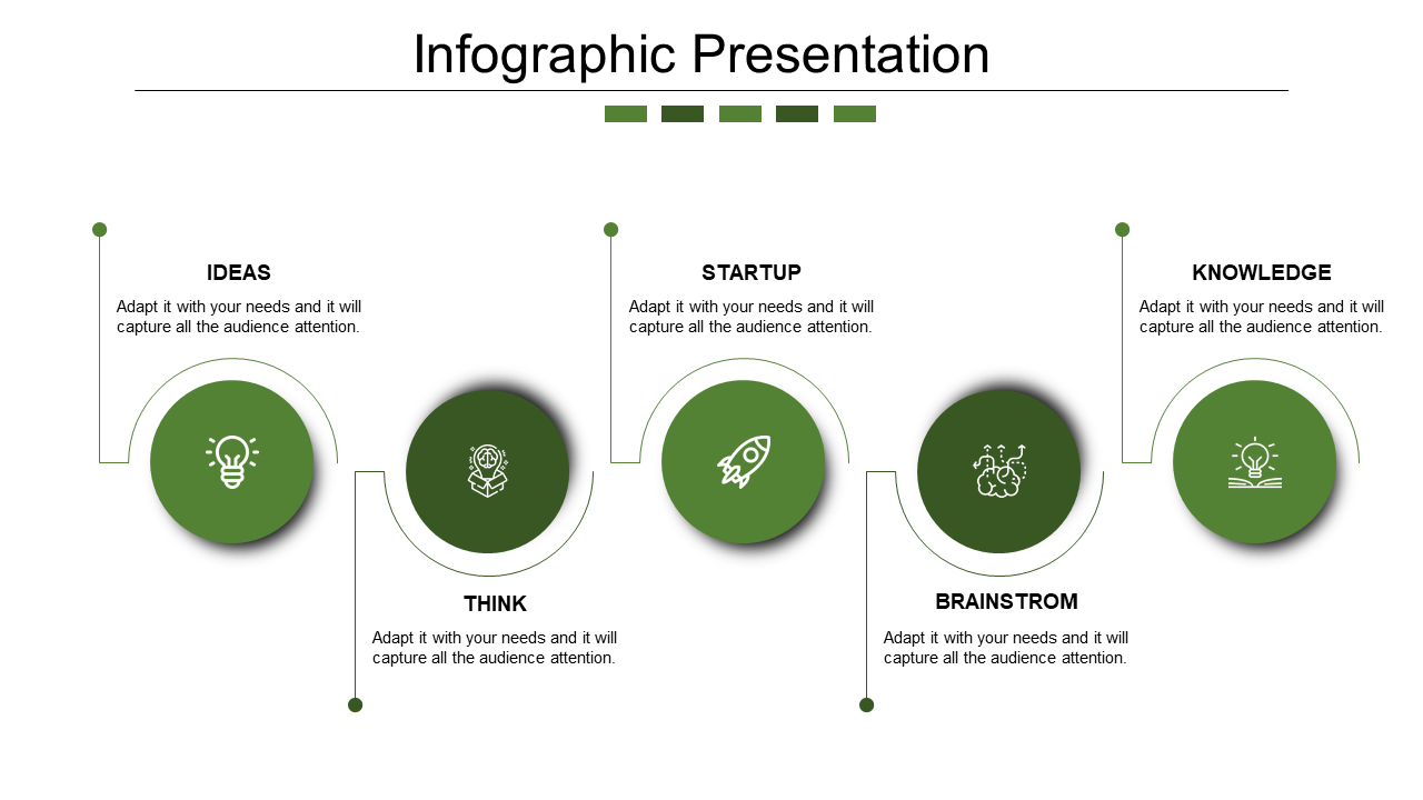 Infographic Template PowerPoint Presentation on Green Theme