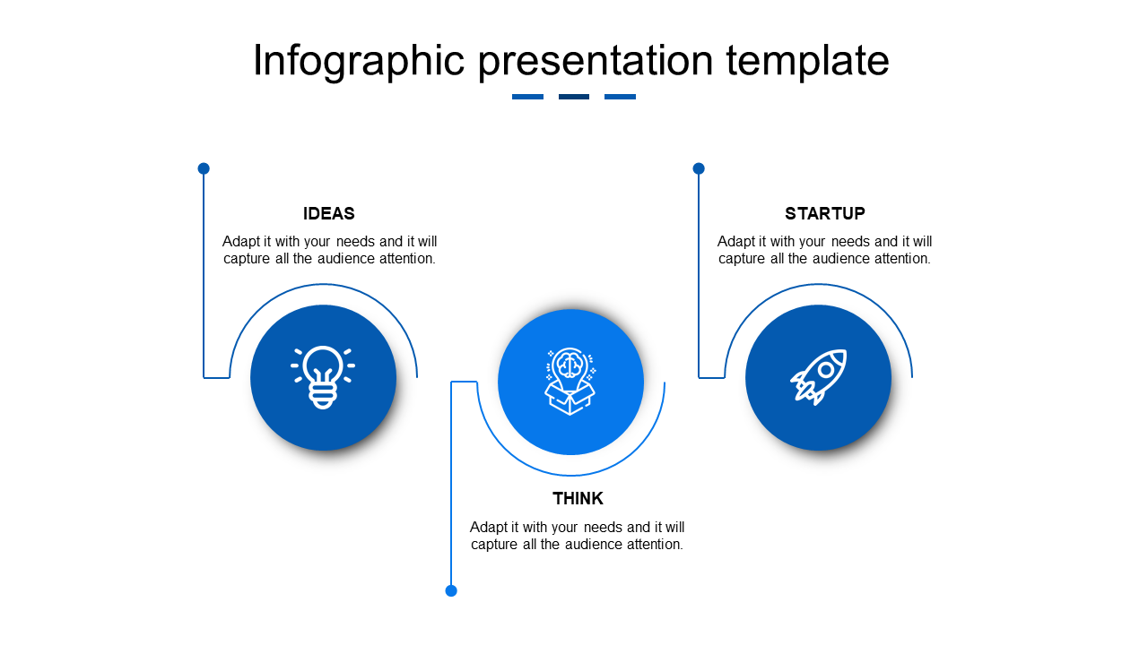 Infographic with three blue circles, featuring icons and curved lines connecting sections, arranged horizontally.