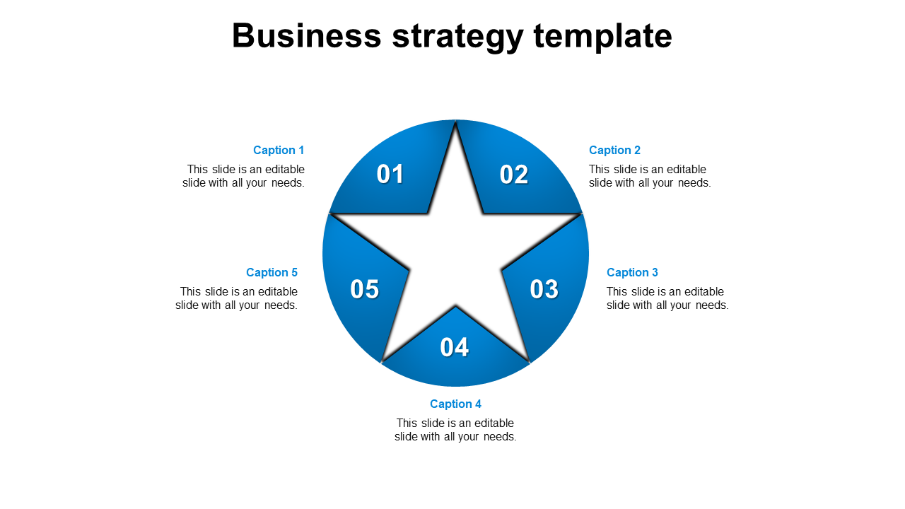 Stunning Business Strategy Template In Circle Model Slide