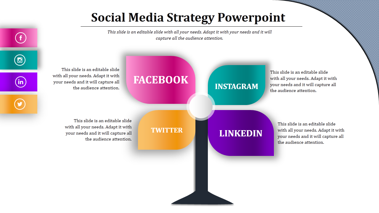 Social media report template with a bar chart and an image of people engaged with mobile devices.