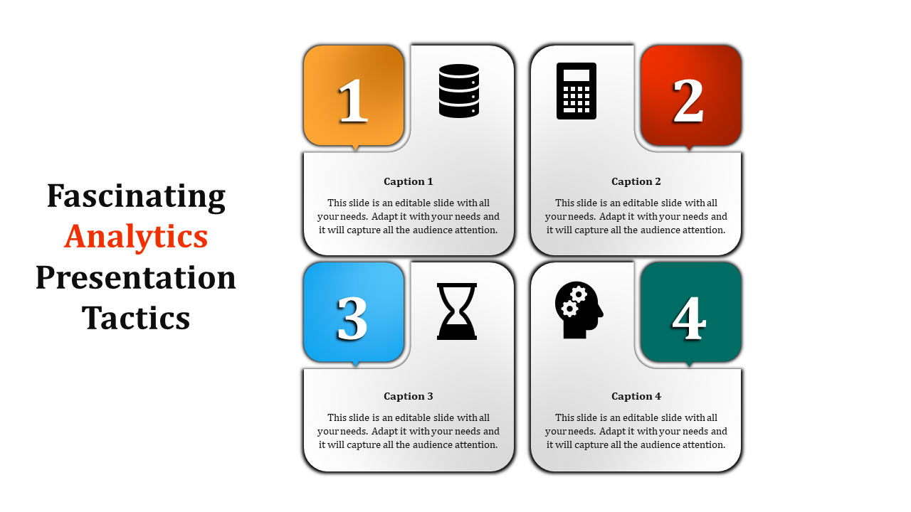 Best Analytics Presentation Template with Four Nodes