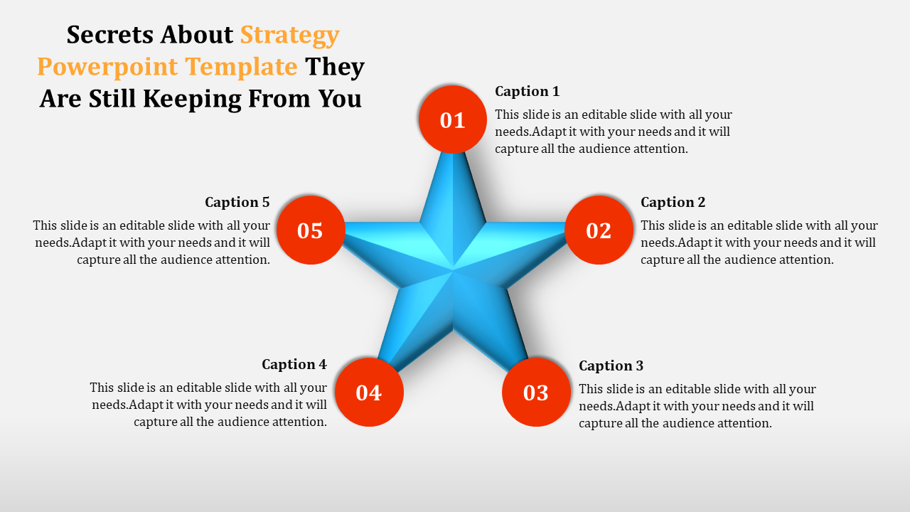 Editable Strategy PowerPoint Template with Five Nodes