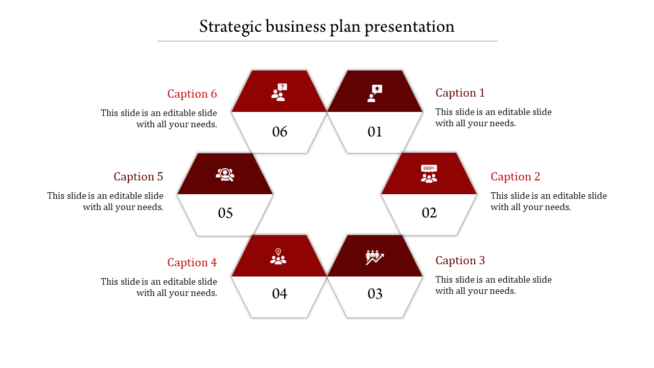 Use Strategic Business Plan Template In Hexagon Model