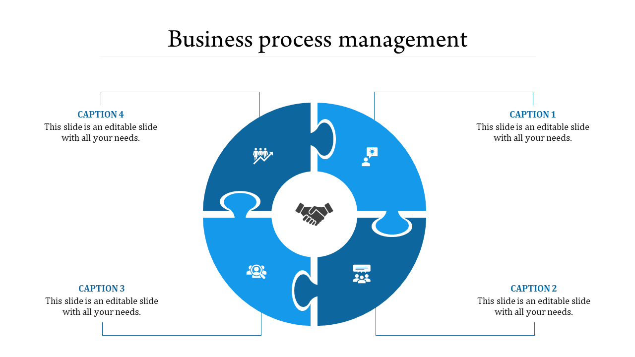 Four Nodded Business Process Management PPT Themes