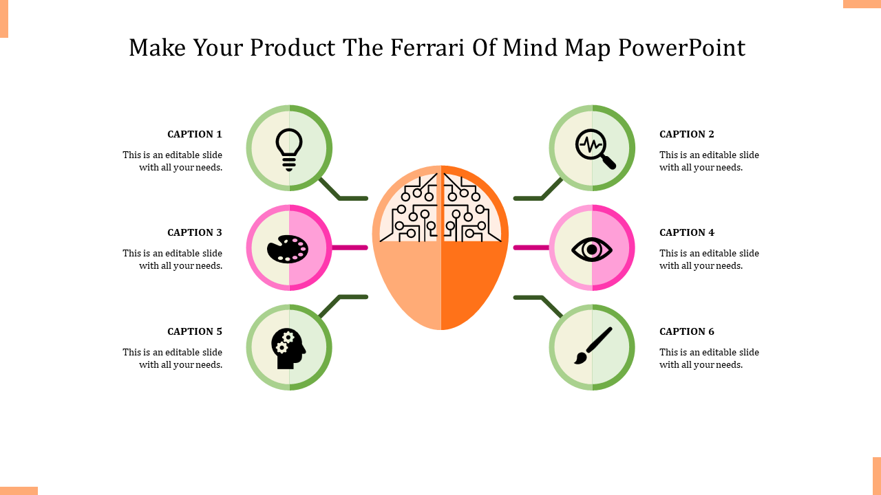 Creative Mind Map PowerPoint for Structured Planning