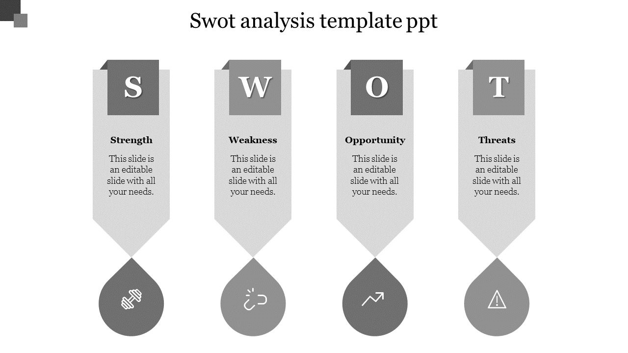 Use SWOT Analysis Template PPT Presentation 4-Node