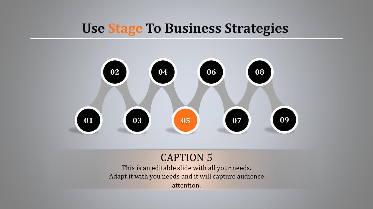 Stage PowerPoint Prseentation Template for Progress Tracking