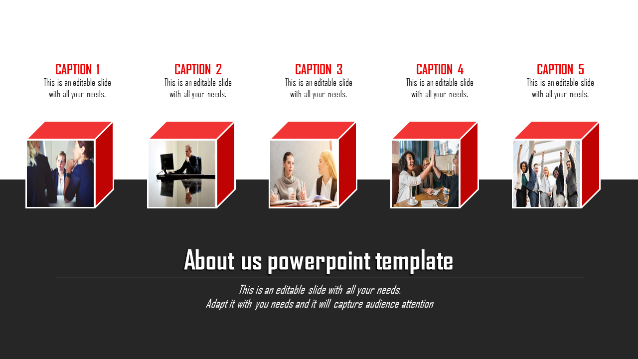 Incredible About Us PowerPoint Template With Five Nodes