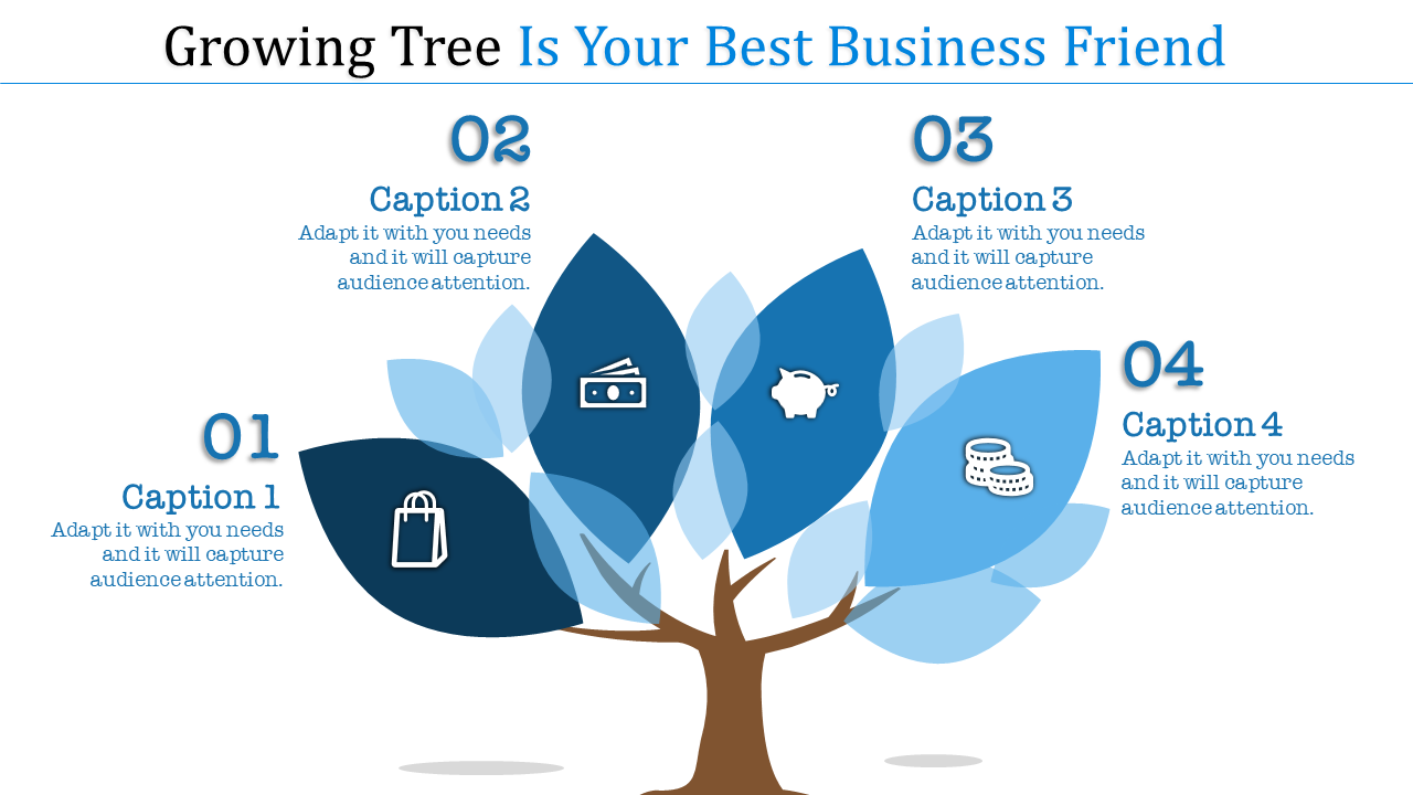 Growing Tree PowerPoint Template for Business Growth