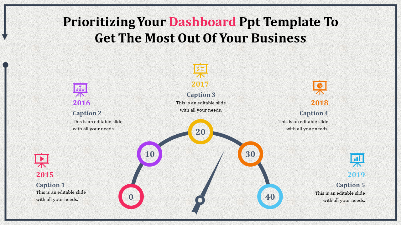 Multicolor Dashboard PowerPoint template and Google slides