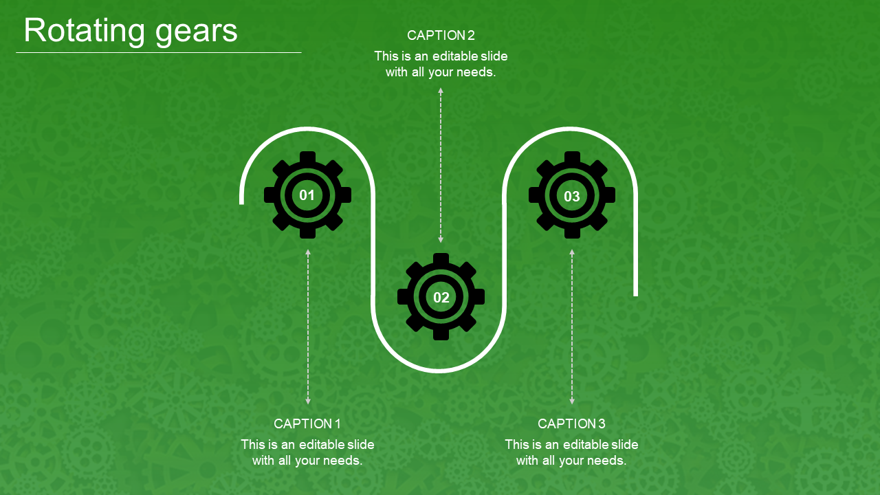 Editable Rotating Gears In PPT And Google Slides 