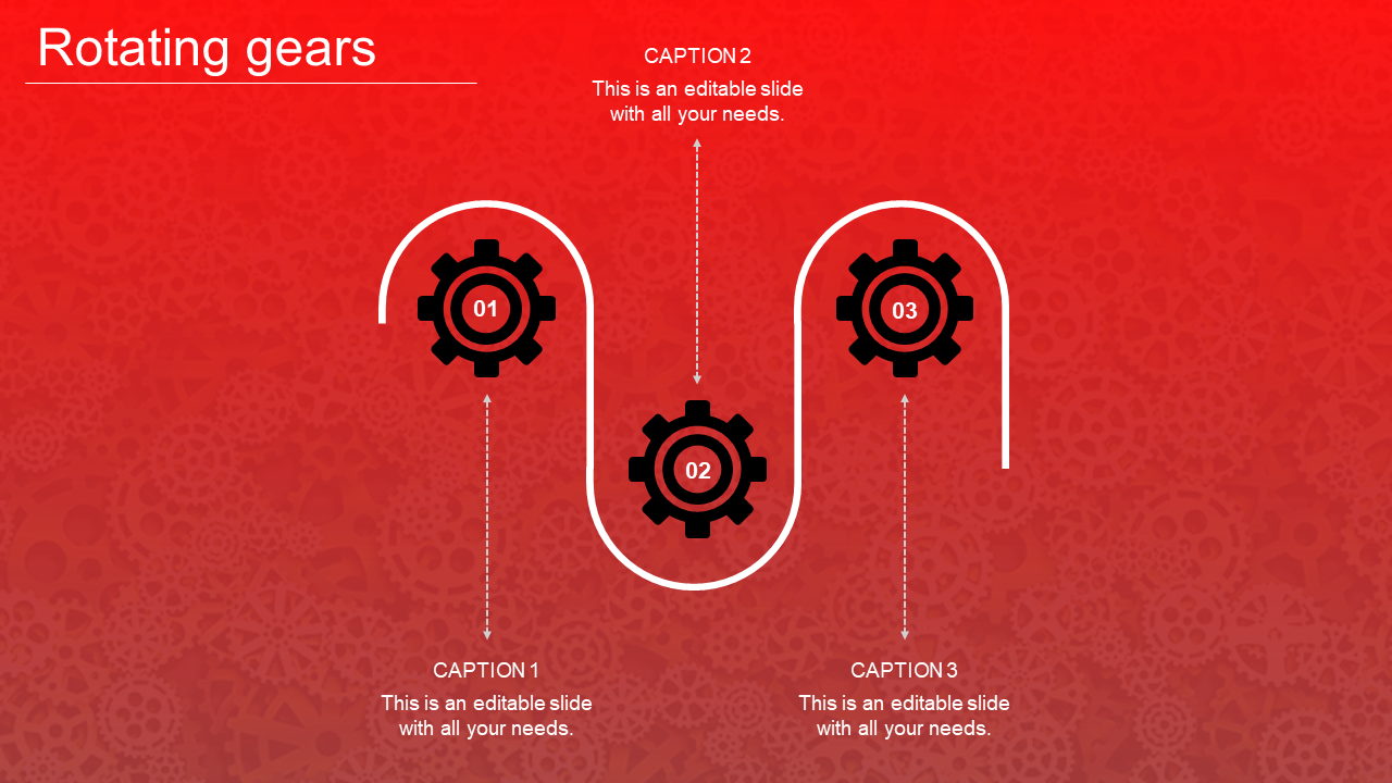 Engaging Rotating Gears PowerPoint Template for Presentation