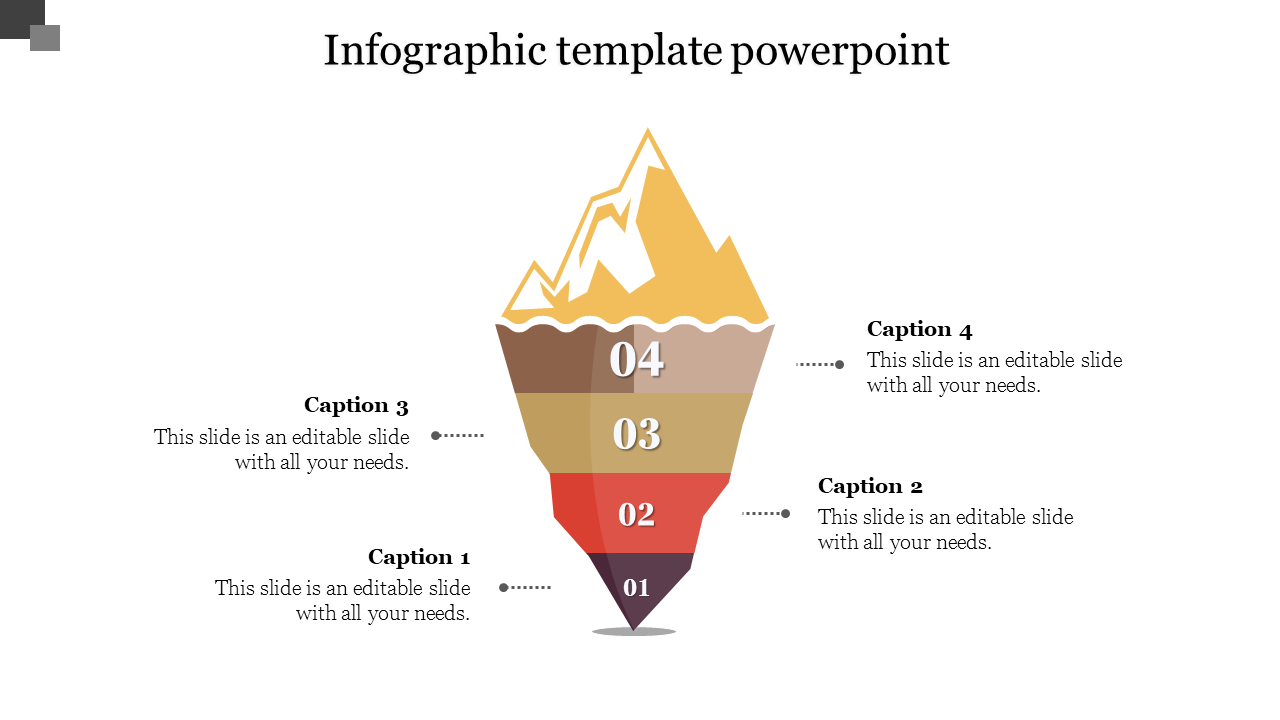 Creative Infographic Template PowerPoint on Ice Berg Model