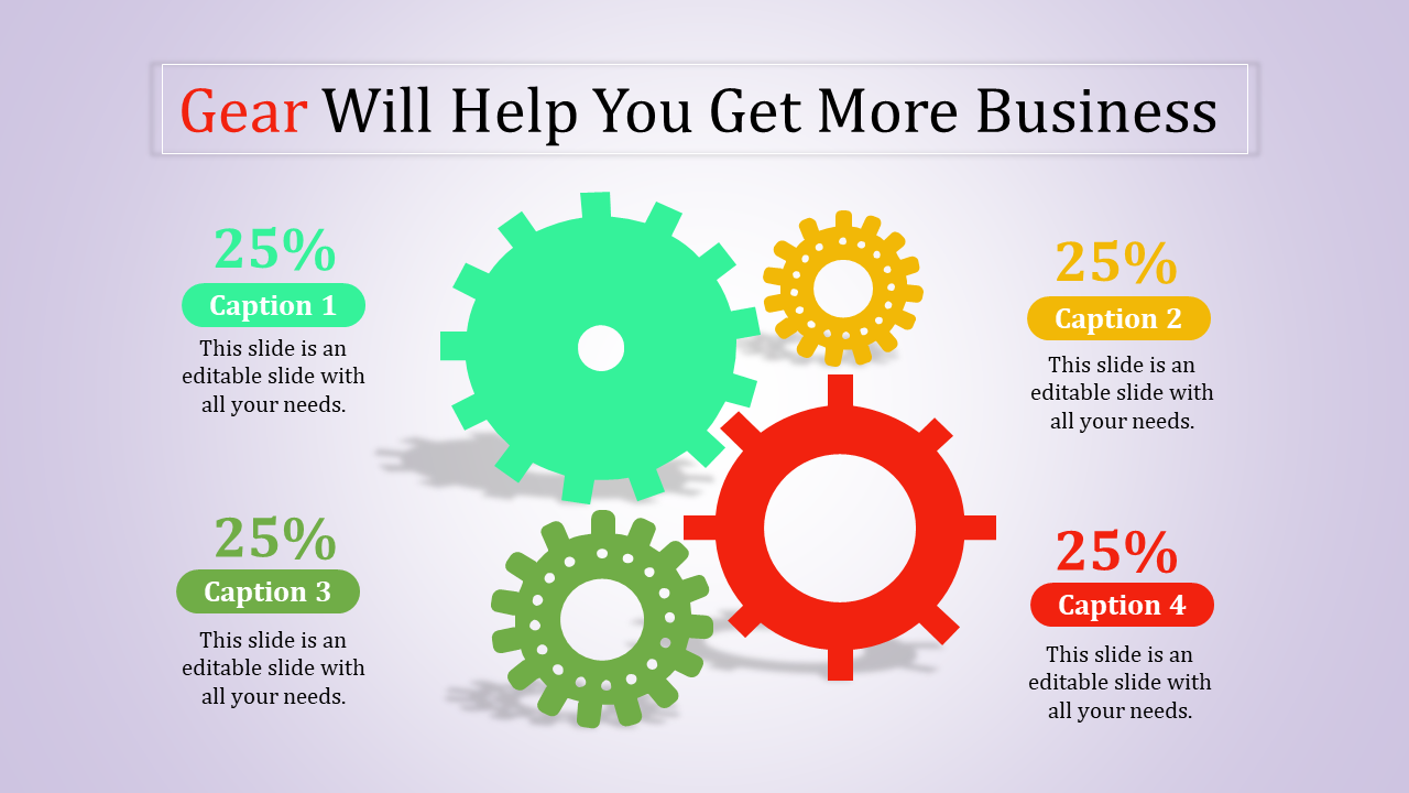 Multicolor Gear PowerPoint Presentation Template Design