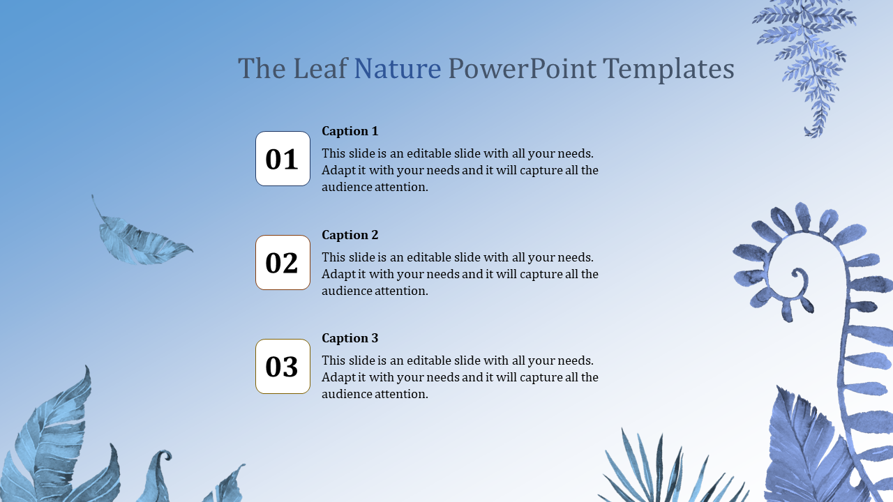 Best Nature PowerPoint Template Design for Presentation