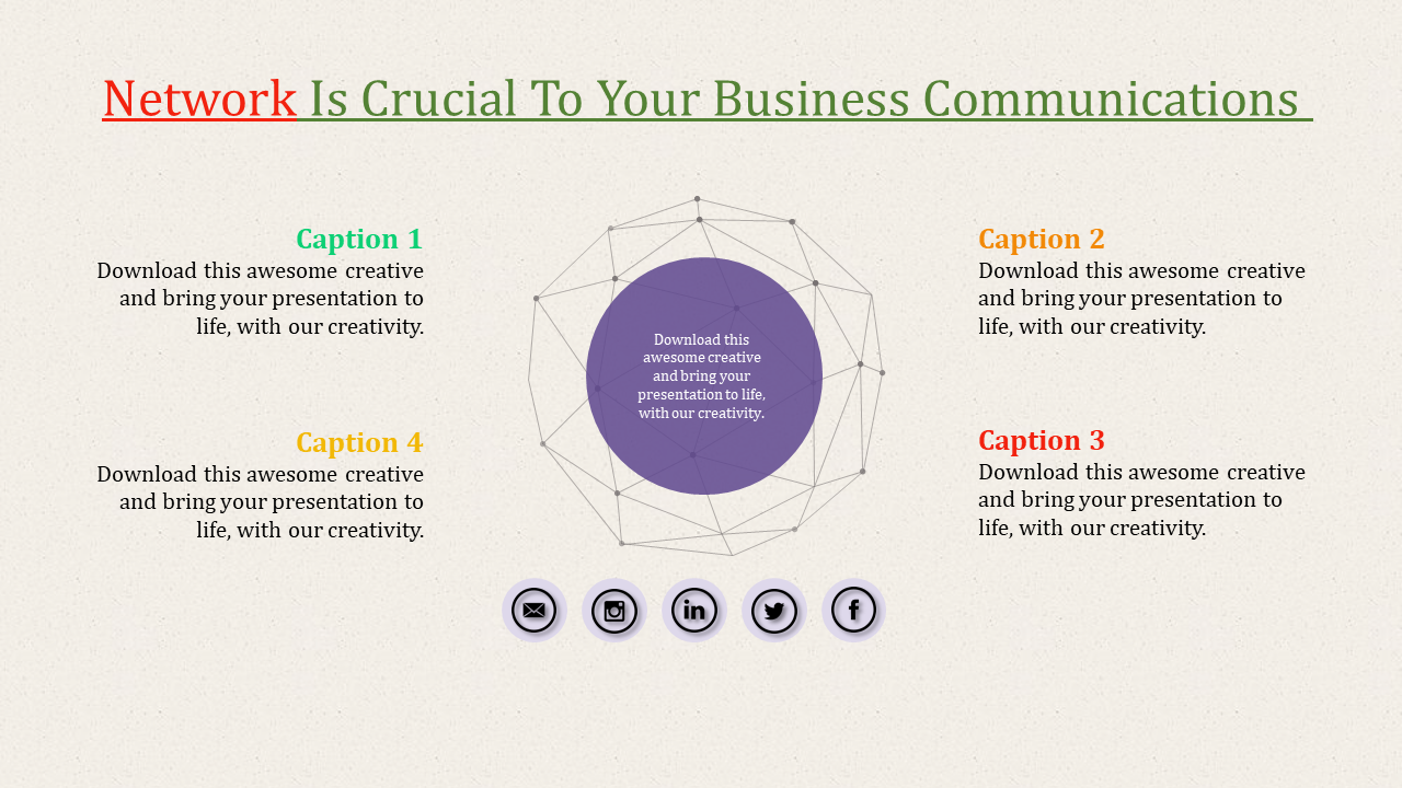 Simple Network PowerPoint Template Presentation Designs