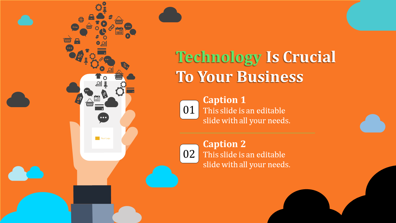 Our Predesigned Technology PowerPoint Templates-Orange color