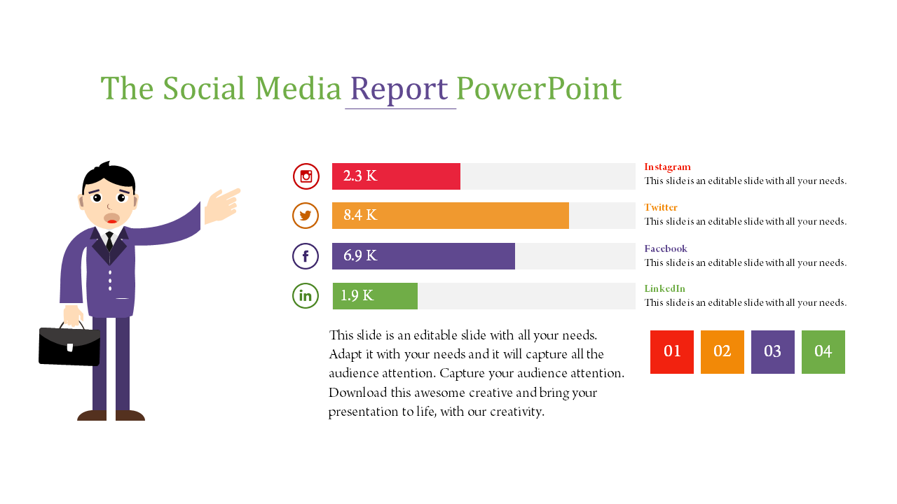 Infographic displaying social media engagement metrics alongside a business-themed illustration.