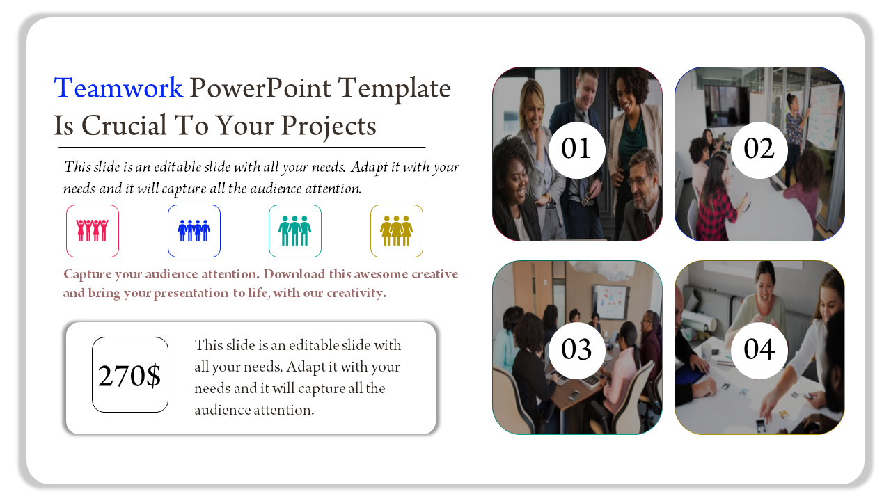 Amazing Teamwork PowerPoint Template for Group Projects