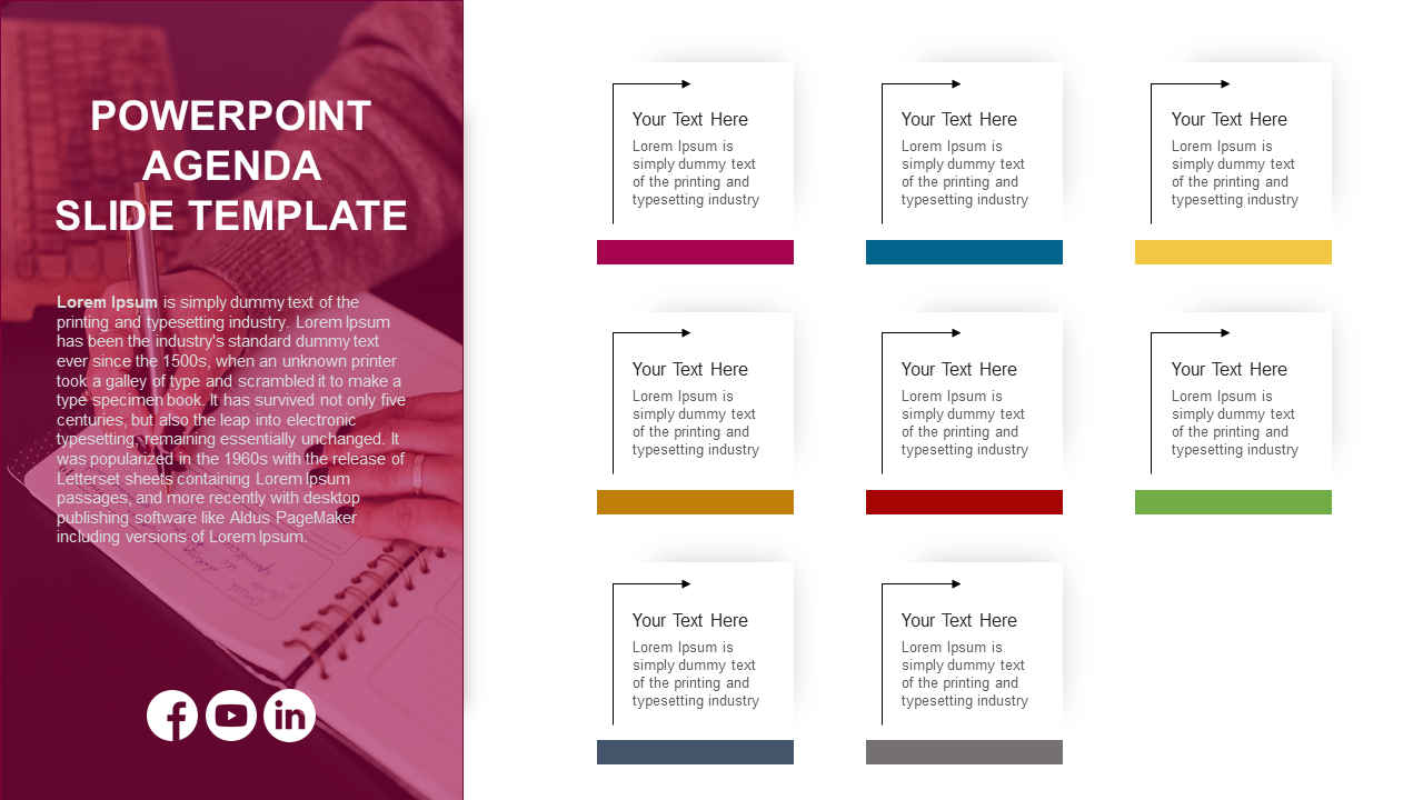 PowerPoint Agenda Slide Template for Meeting Organization