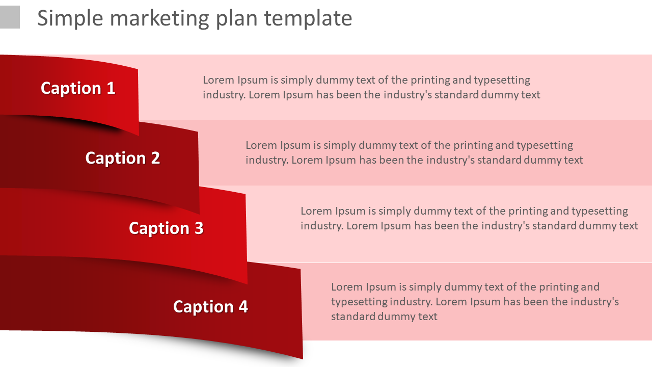 Red layered ribbon style infographic with four sections, each labeled with captions and descriptions.