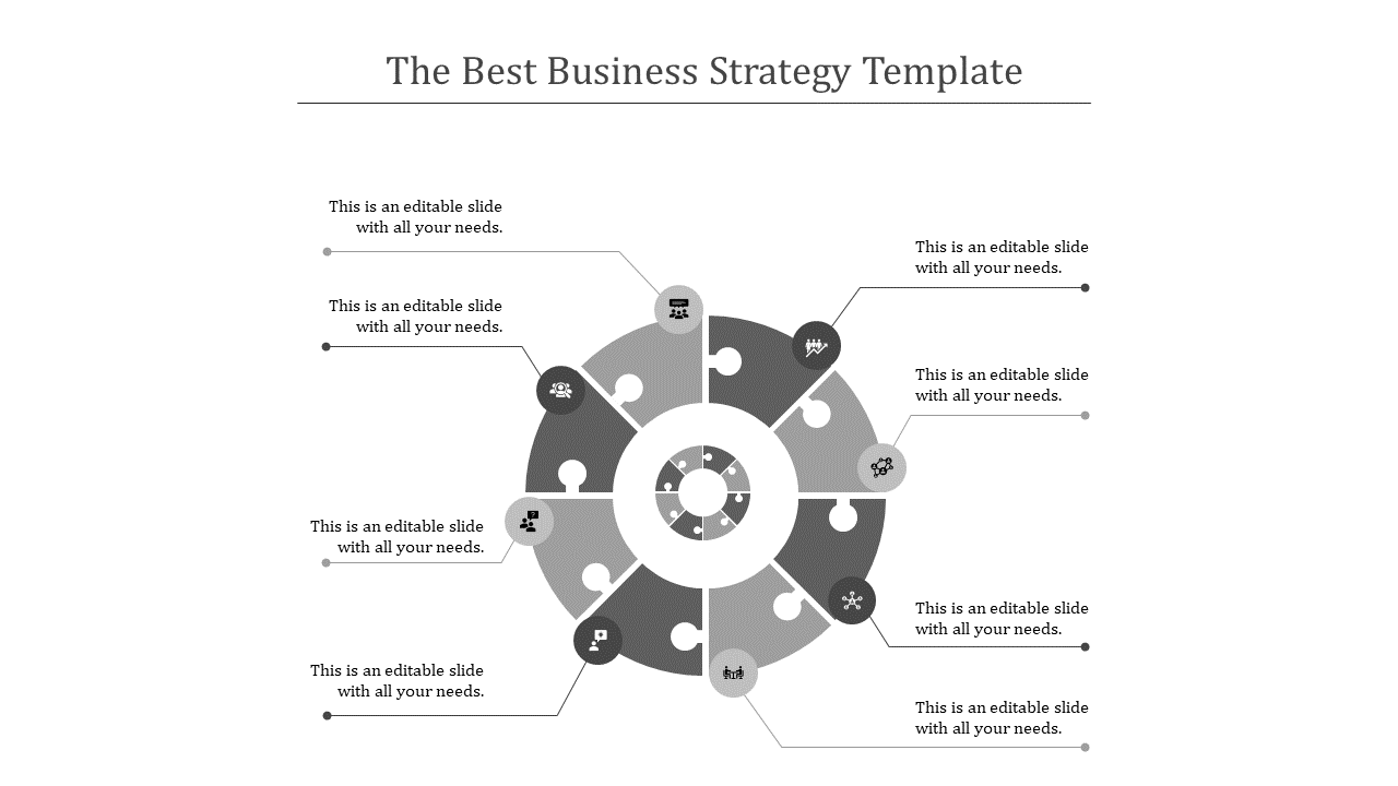 Business Strategy Template for Planning with Eight Nodes