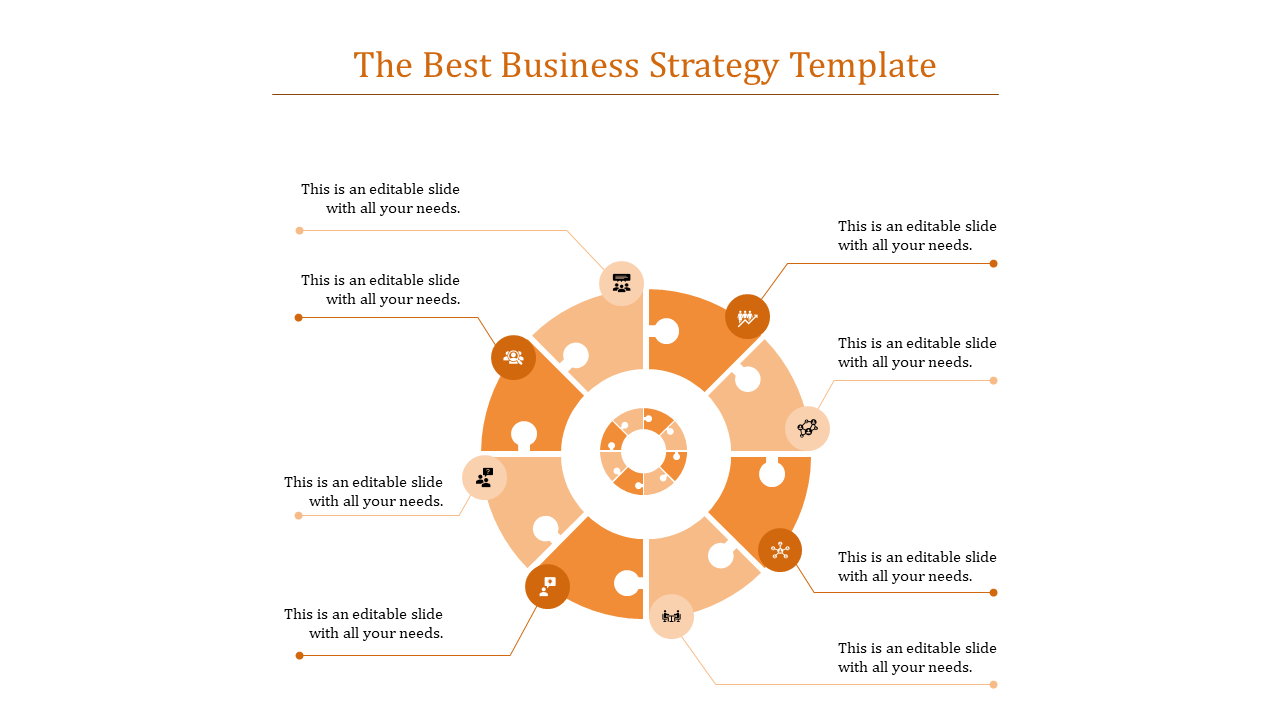 Business Strategy PowerPoint Template with Eight Nodes