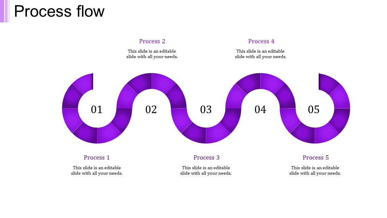 Best Process Flow PowerPoint Template with Five Nodes