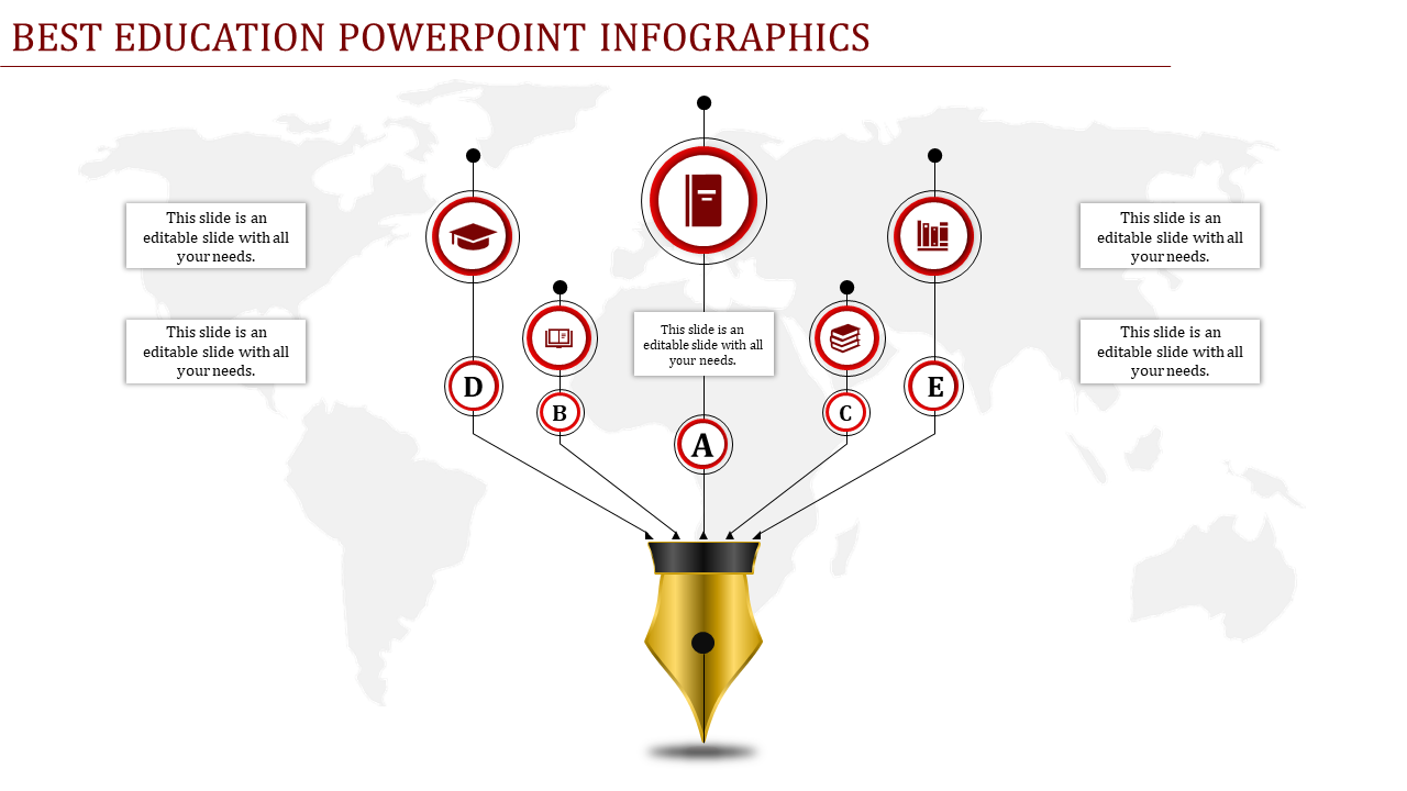 Red Colored Best PowerPoint Infographics Slide Template