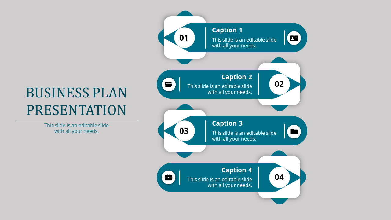 4 Step Business Plan Presentation Themes