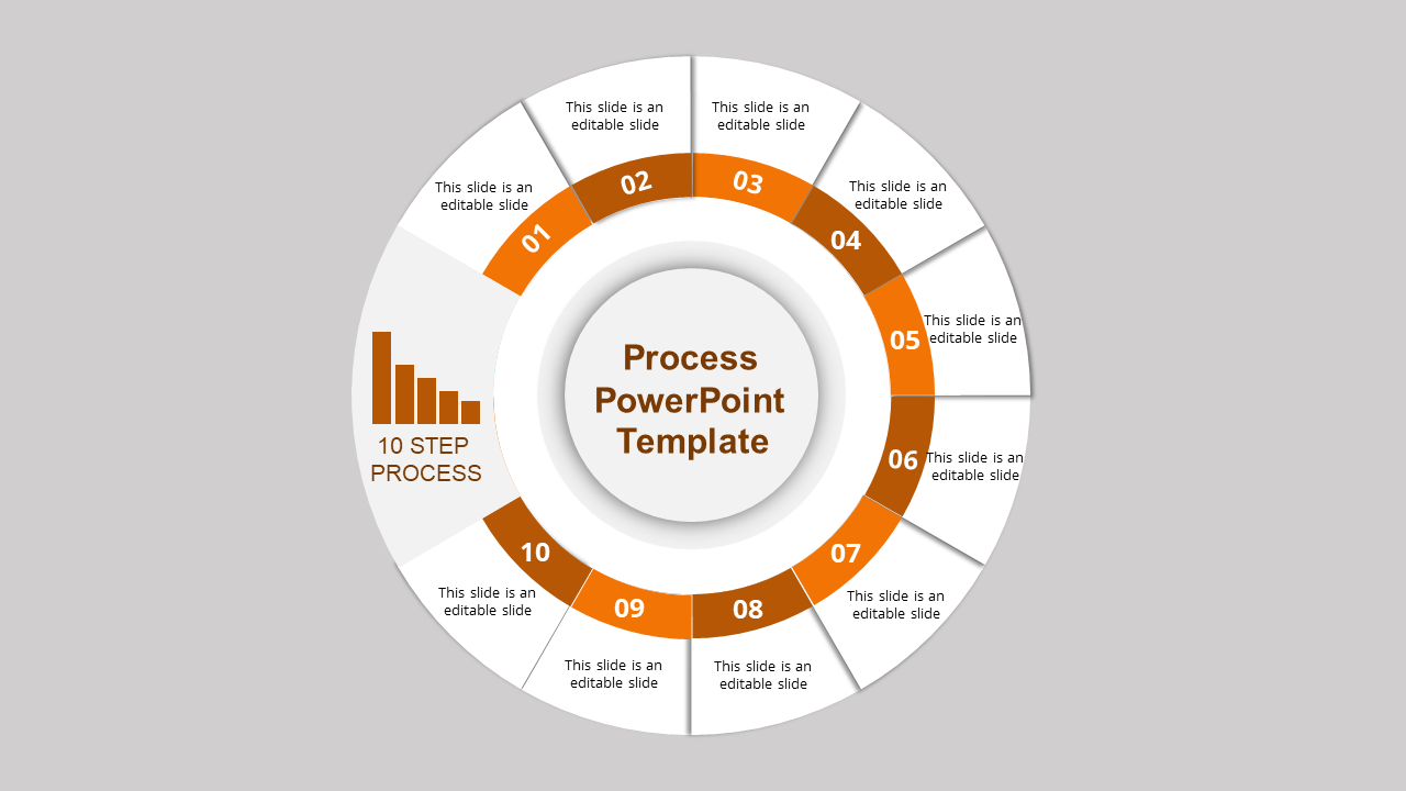 Ten Steps Process PowerPoint And Google Slides Template