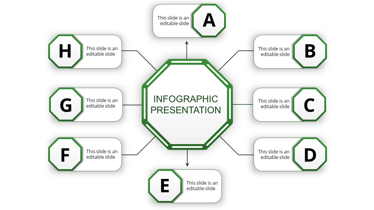 Stunning Infographic Presentation With Eight Nodes