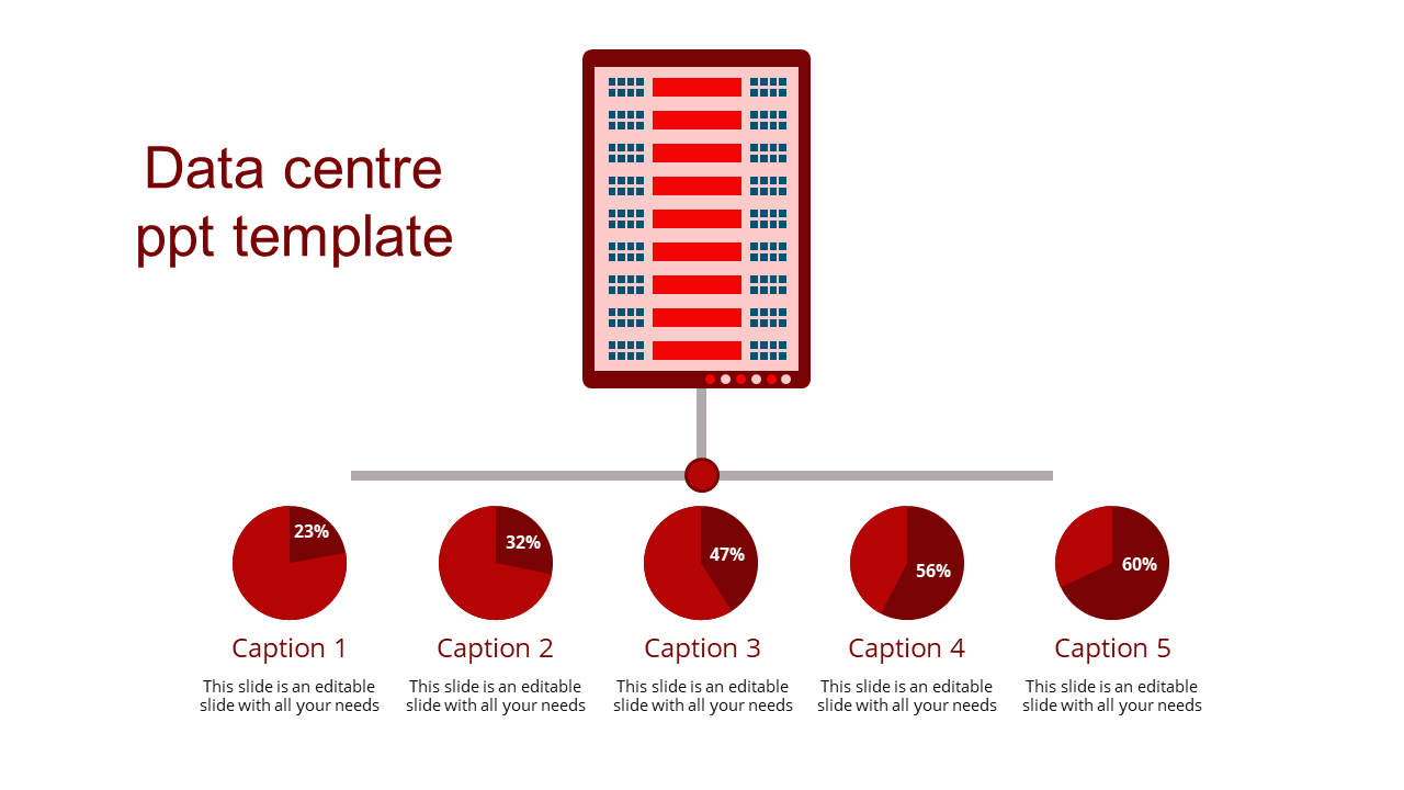 Red Data Center PPT Template-Five For Presentation