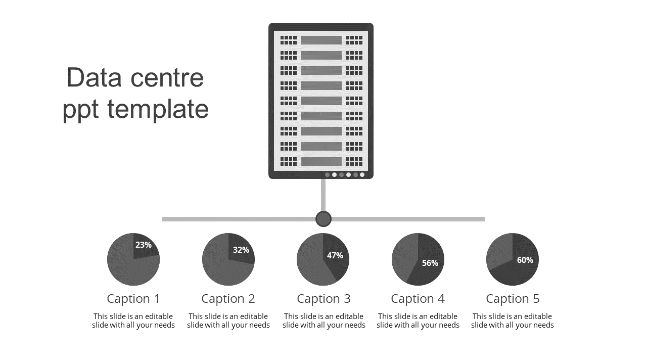  Data Center PowerPoint Presentation Template Five Node