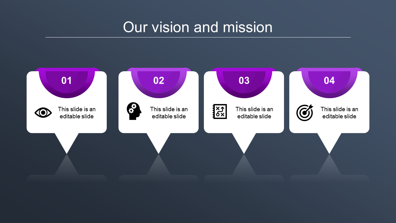 Stylish Dark Vision And Mission PPT Template & Google Slides